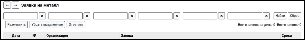 Поиск и размещение заявок и заказов на нержавеющий металлопрокат